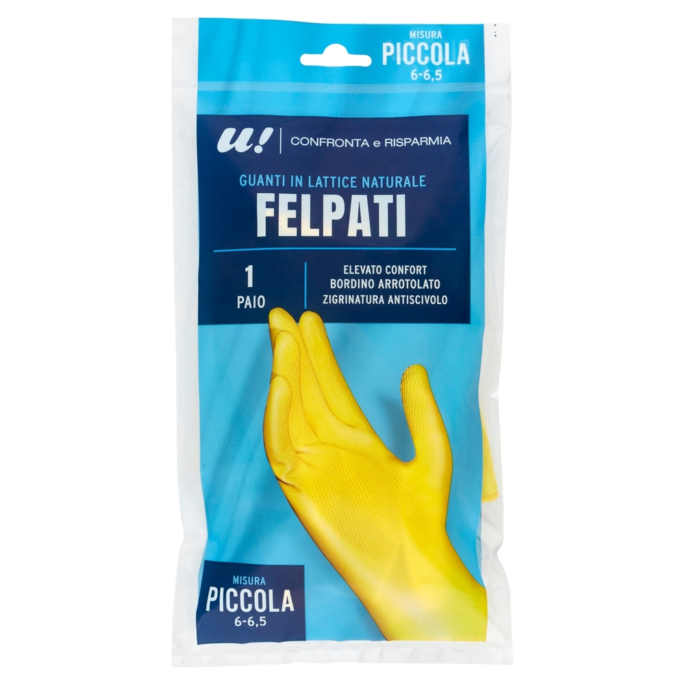 Guanti Felpati in Lattice Naturale 1 Paio Misura Piccola U! Confronta e Risparmia